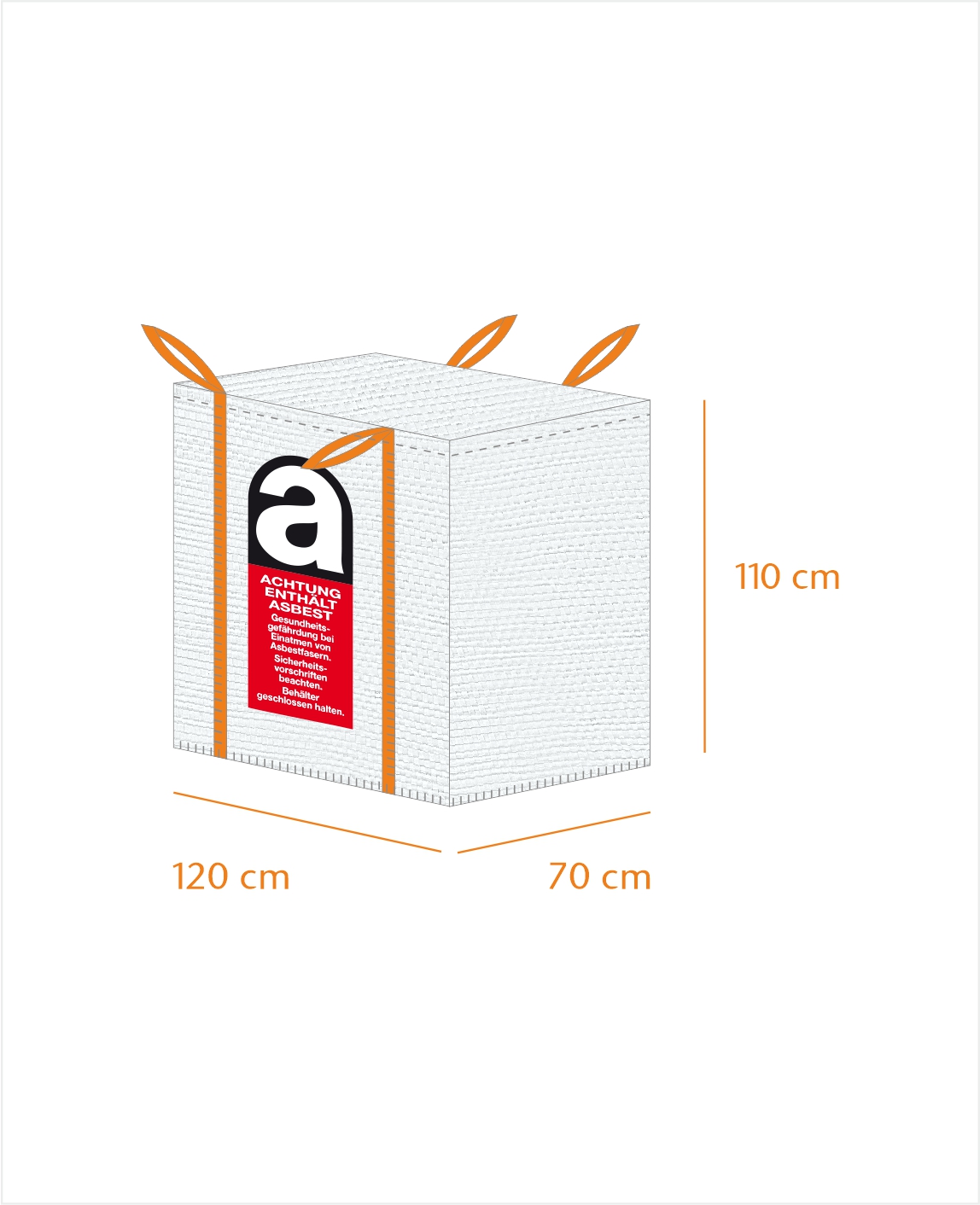 PlattenBag Asbest "Berliner Welle" 120x70x110cm